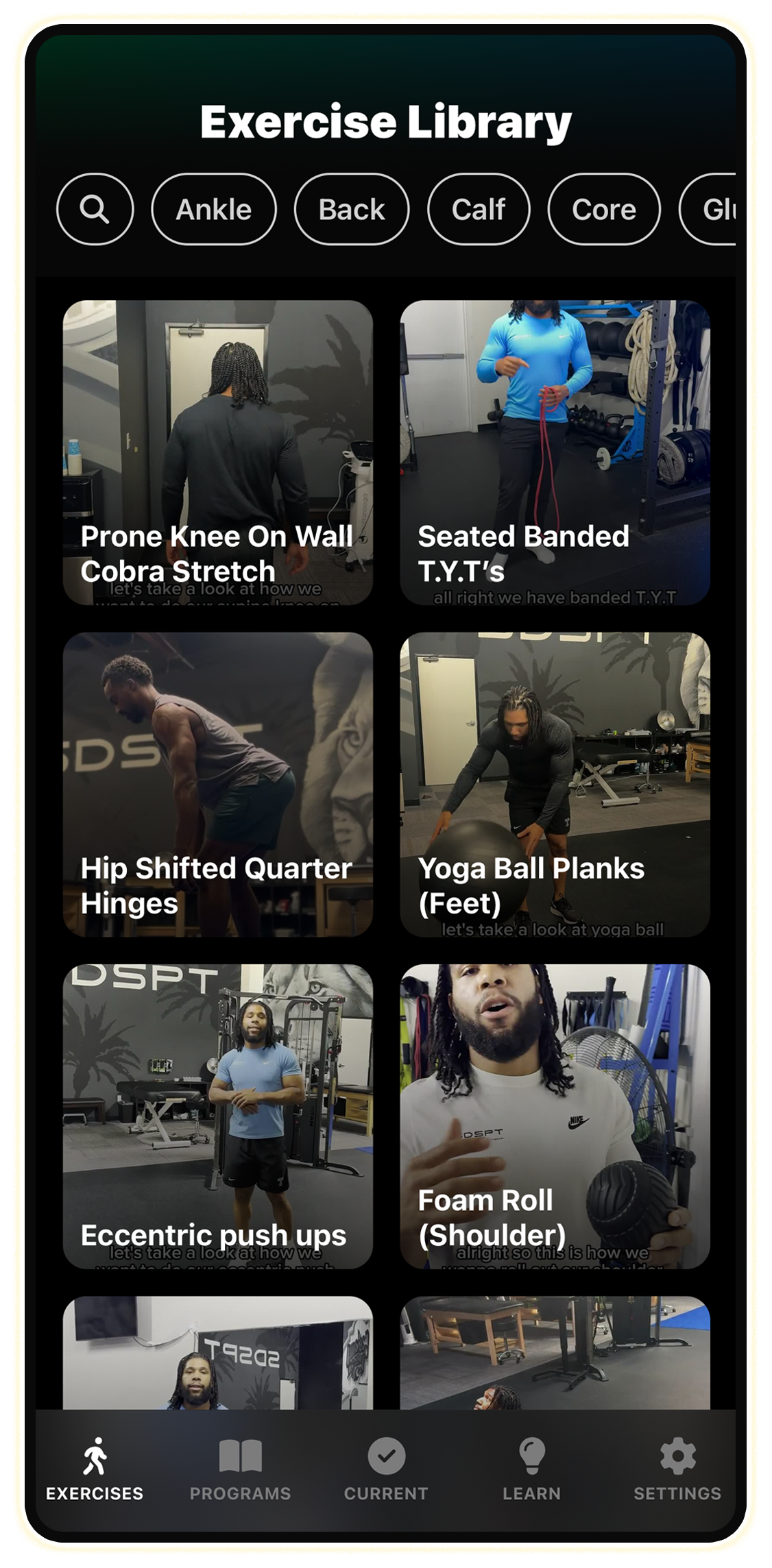 SDSPT App - Programs List
